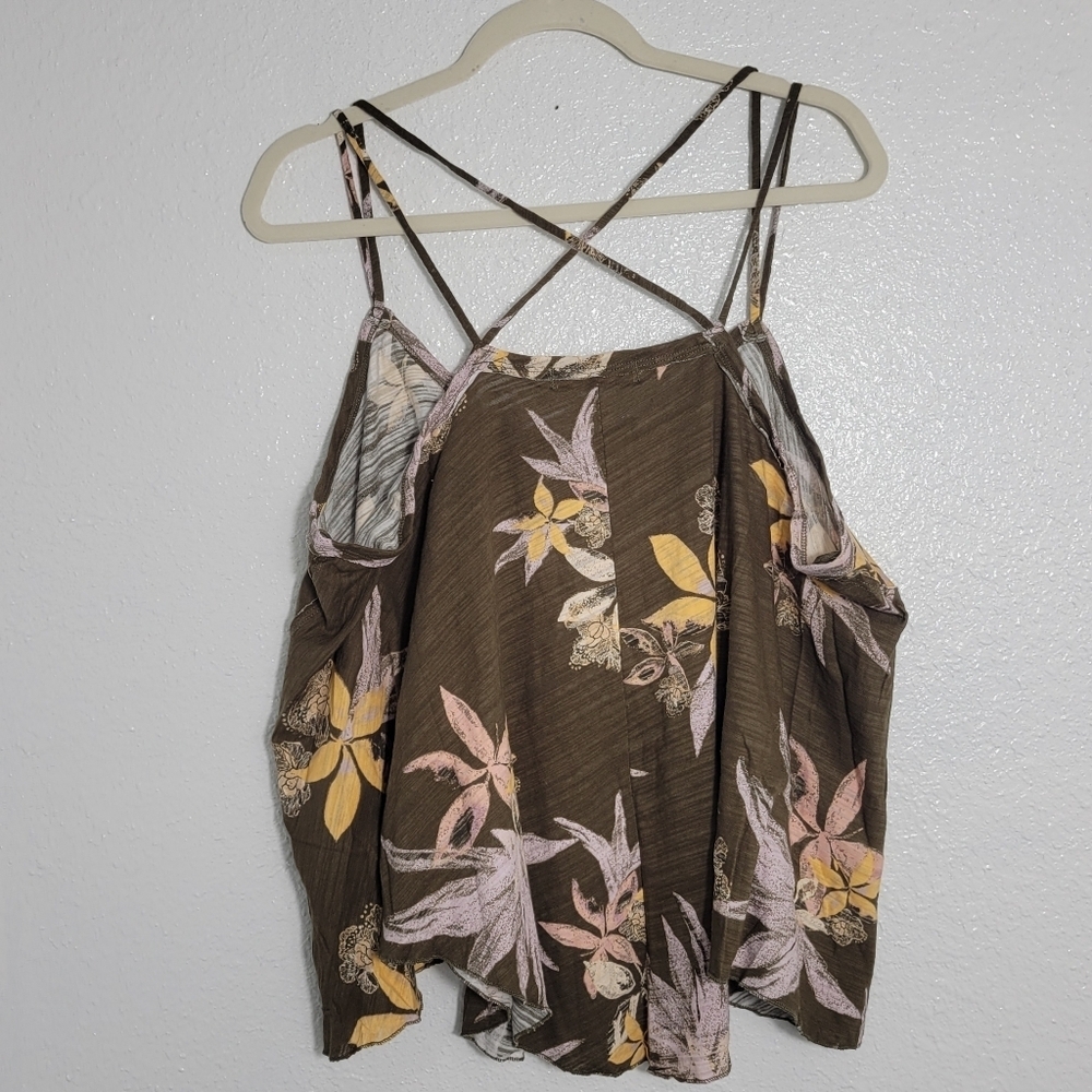 Free People Hey Girl Women's Army Combo Tropical Tank |Sz M| NWOT - Picture 4 of 9